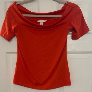 H&M Off-Shoulder Crop Top in Bright Red